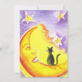 Convite de Halloween Gato e Lua por Liz Revit