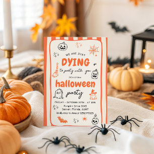 Convite de Halloween Laranja para Morrer de Festa