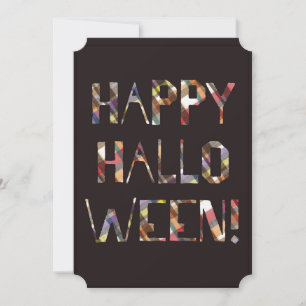 Convite de Halloween modelado com letras de Xadrez