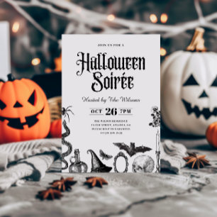 Convite de Halloween Noturno para Adultos Caveira 