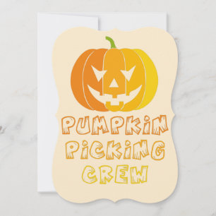 Convite de Halloween para a equipe de colheita de