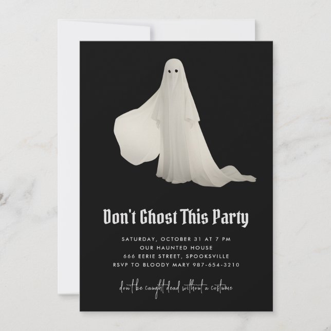 Convite de Halloween para a Festa Não Desapareça (Frente)