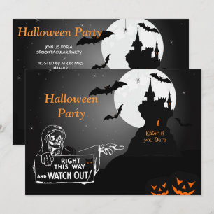 Convite de Halloween para Casa Assombrada Assustad
