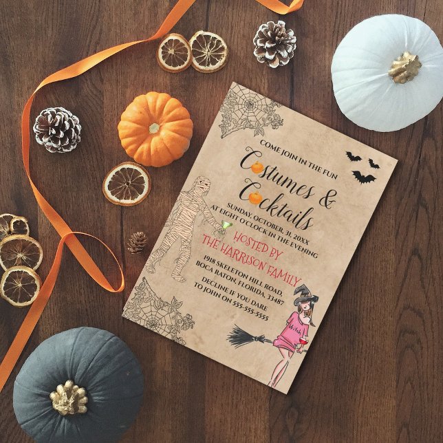 Convite de Halloween para Fantasias Femininas e Co (Criador carregado)