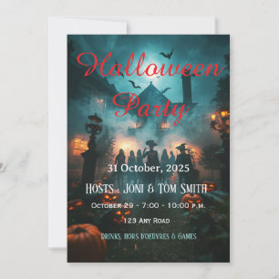 Convite de Halloween para Mansão Assombrada Editáv