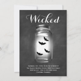Convite de Halloween para Mason Jar Bats