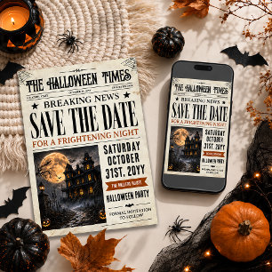 Convite de Halloween para Salvar a Data, Jornal de
