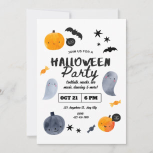 Convite de Halloween Pastel Ghost para Crianças Pe