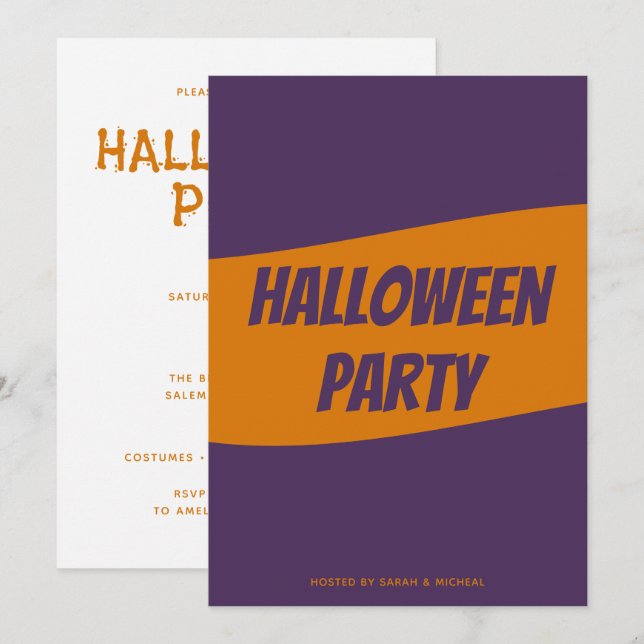 Convite de Halloween personalizado (Frente/Verso)