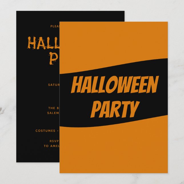 Convite de Halloween personalizado (Frente/Verso)
