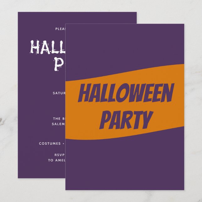 Convite de Halloween personalizado (Frente/Verso)
