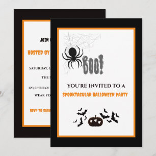 Convite de Halloween Personalizado Aranha Assustad