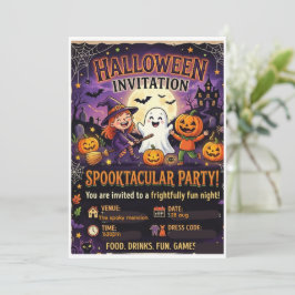 Convite de Halloween personalizado da família do f