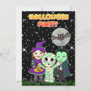 Convite de Halloween Personalizado Fofo