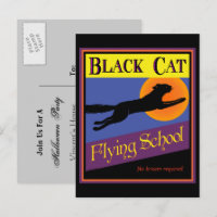Convite de Halloween Personalizado Postcard Gato P