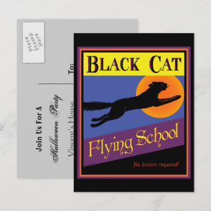 Convite de Halloween Personalizado Postcard Gato P