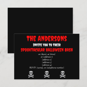 Convite de Halloween Skull e Bones