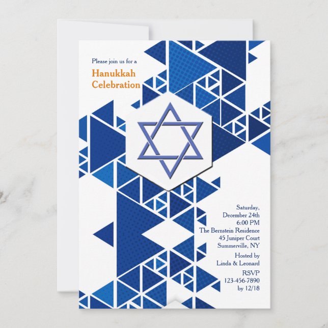 Convite de Hanukkah Moderno (Frente)
