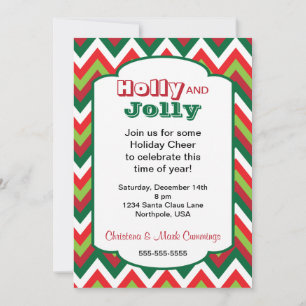 Convite de Holiday Chevron