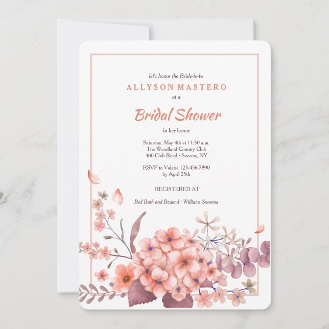 Convite de Hortênsia Coral (Frente)