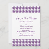 Convite de Houndstooth para Salvar a Data, Roxo