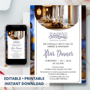 Convite de Iftar de Configuração de Mesa de Luxo d