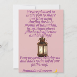 Convite de Iftar de Ramadan com Desenho de Crescen