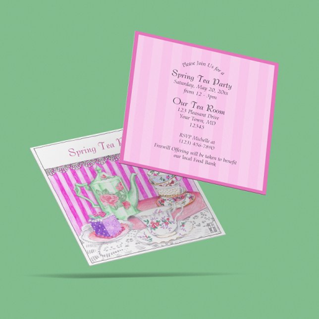 Convite de Ilustração de Festa de Chá (Criador carregado)
