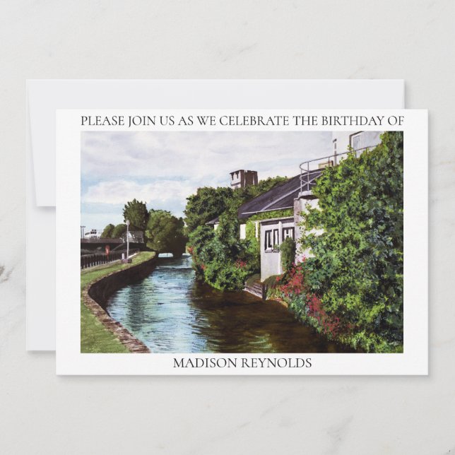 Convite de Ilustração de Ilha Verde (Frente)