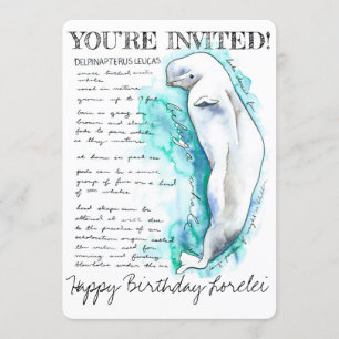 Convite de Ilustração Personalizada de Baleia Belu