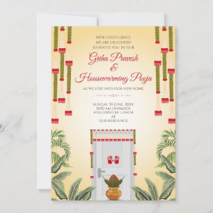 Convite de Inauguração de Casa na Índia Convite Gr