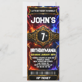 Convite de Ingresso de Aniversário de Luta Livre