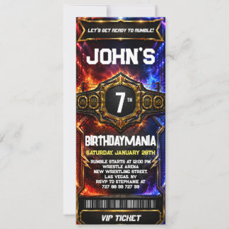 Convite de Ingresso de Aniversário de Luta Livre