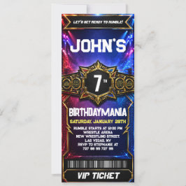 Convite de Ingresso de Aniversário de Luta Livre