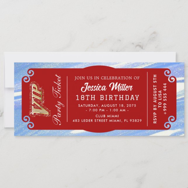 convite de ingresso para festa (Frente)