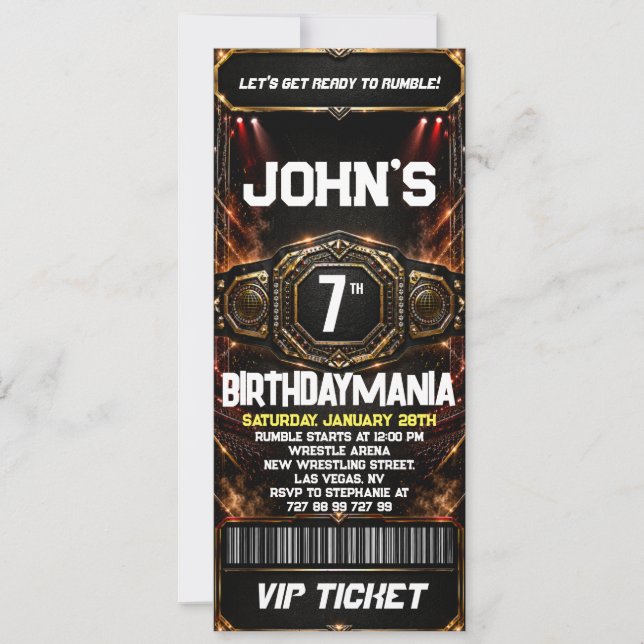 Convite de Ingresso para Festa de Aniversário de L (Frente)