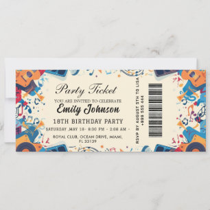 Convite de Ingresso para Festa de Aniversário Dour