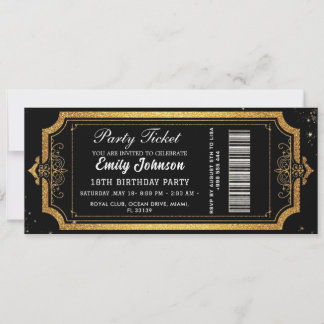 Convite de Ingresso para Festa de Aniversário Dour