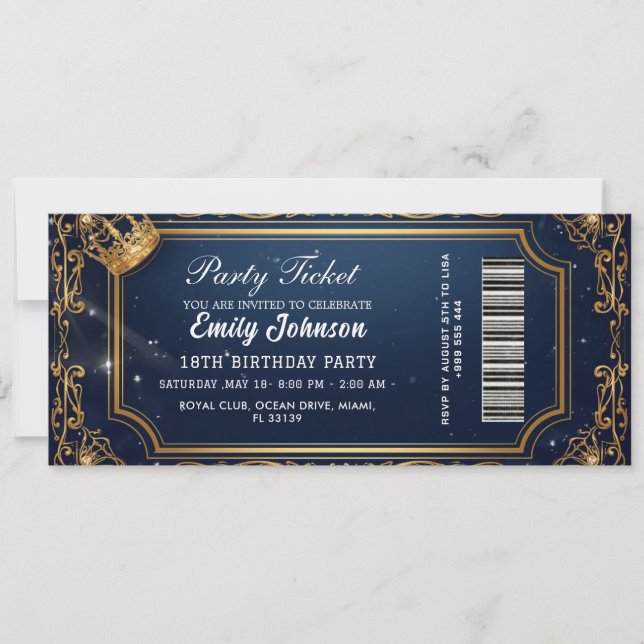 Convite de Ingresso para Festa de Aniversário Dour (Frente)