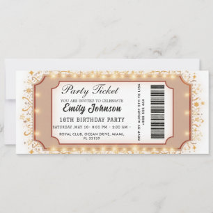 Convite de Ingresso para Festa de Aniversário Dour