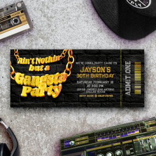 Convite de Ingresso para Festa de Gangsta Party - 