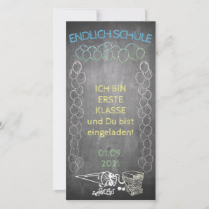 Convite de início de escola no estilo quadro negro