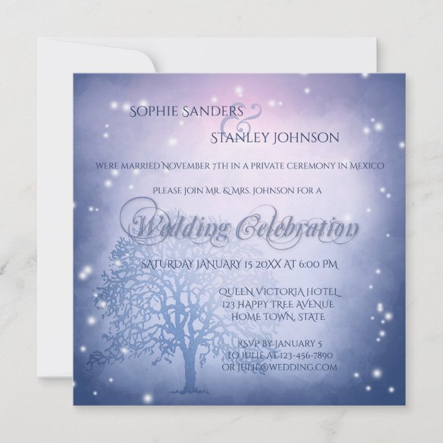 Convite de Inverno Mágico após Casamento (Frente)