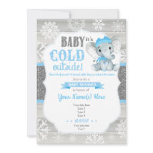 Convite de inverno para Elefante para Chá de frald