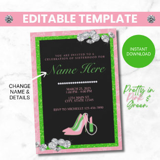 Convite de Irmandade de Cororidade Rosa e Verde