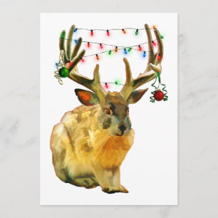 Convite de Jackalope Decorado de Natal