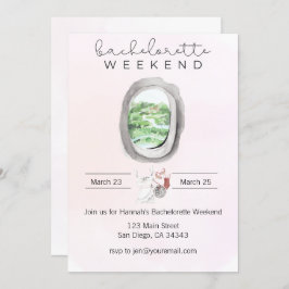 Convite de Janela de Avião de Despedida de Solteir