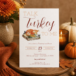 Convite de Jantar de Ação de Graças Rustic Talk Tu