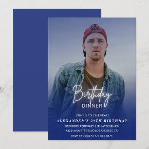 Convite de jantar de aniversário de 24 anos Foto H