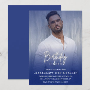 Convite de jantar de aniversário de 47 anos Foto H